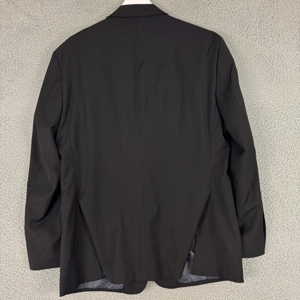 Jos A Bank 1905 Suit Jacket Mens 44R Black Wool‎ Tailored Fit Double Vent 2 Btn
